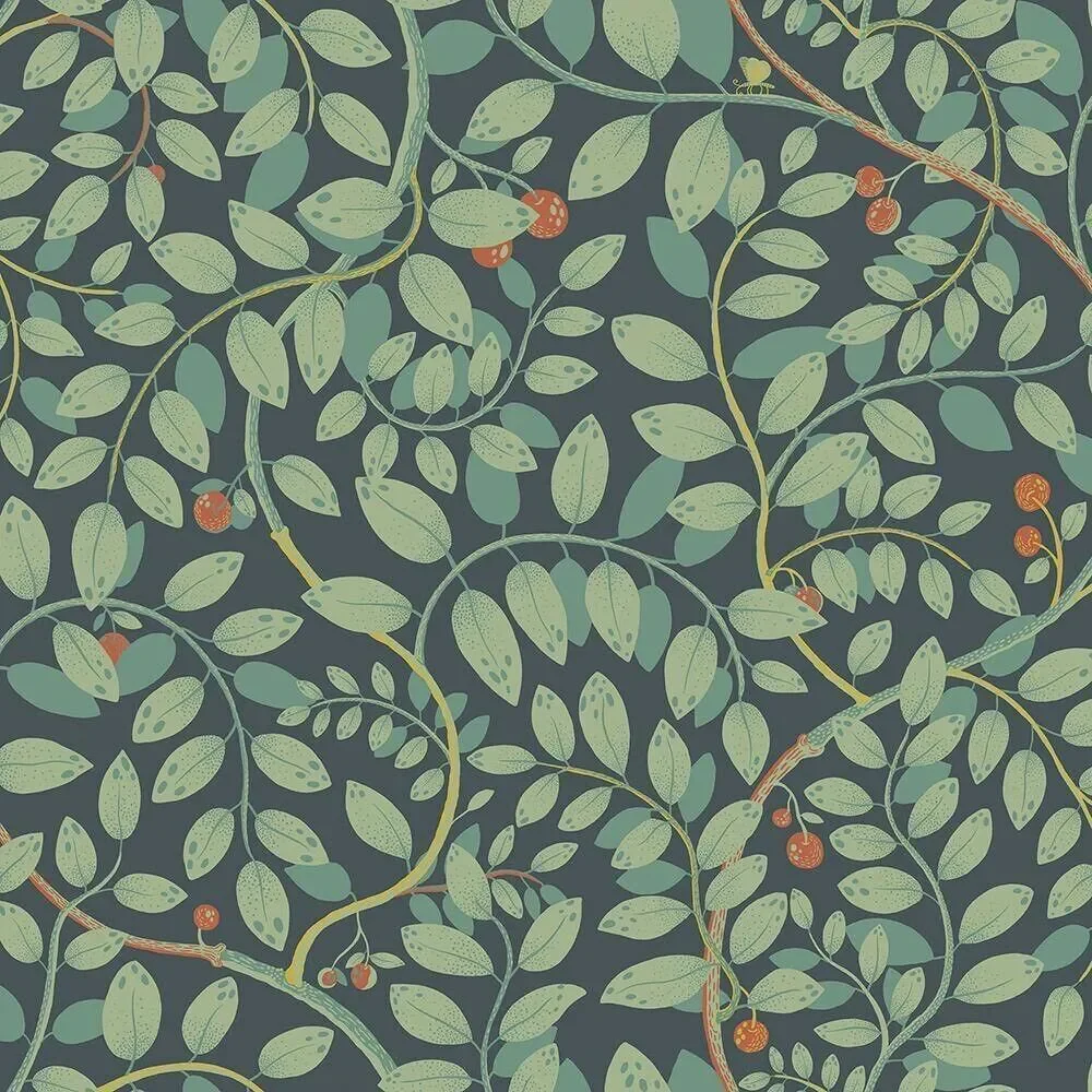 A Street Prints Kirke Turquoise Leafy Vines Wallpaper Lina II 65105 Midbec
